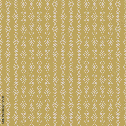 Mustard Beige Vertical Ornate Stripe Pattern
