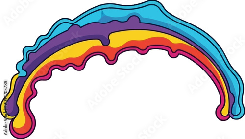 Colorful rainbow shaped abstract graphic design.