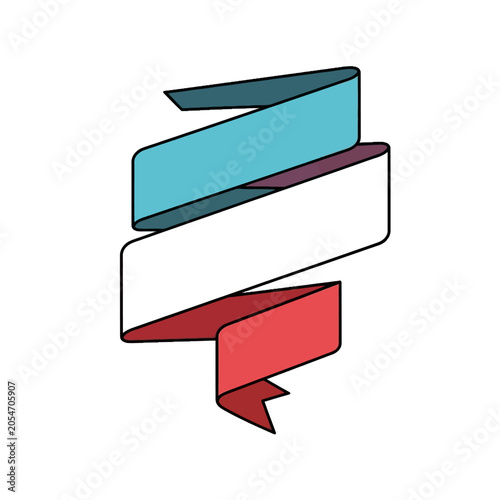 Colorful Ribbon Banner Design with Space for Text.