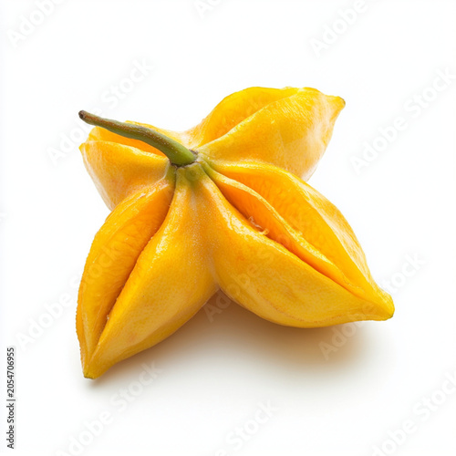Futuristic Starfruit Vibrant Fruit isolated on a transparent background.