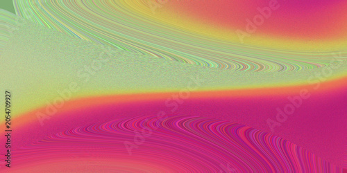 Obraz na plátně Colorful vibrant digital art background with flowing liquid curves and psychedelic neon waves creating rhythmic wavy pattern effect