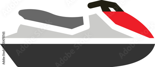 Fotografía Jet Ski Icon – Color Fill Vector Illustration Isolated on White Background