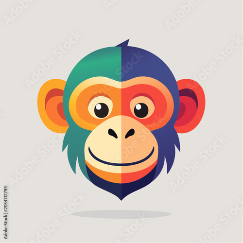Stylized Monkey Face Illustration