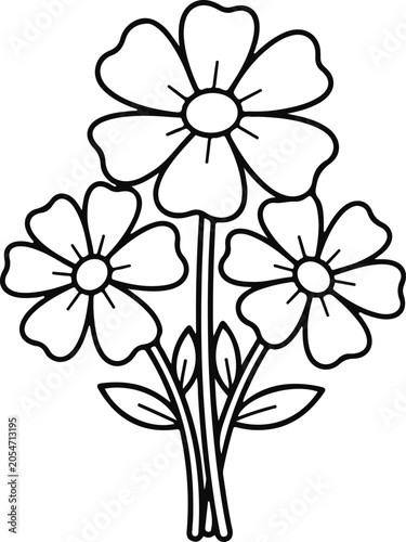 Coloring page of a bouquet of flowers coloring book for kids