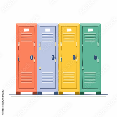 Colorful Row of School Lockers