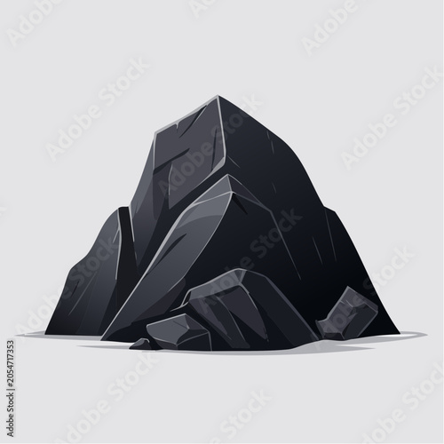 Illustration of a pile of dark rocks