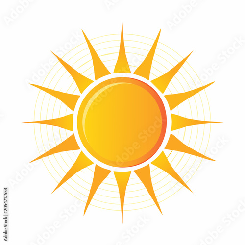 Stylized Sun Icon with Rays and Halo