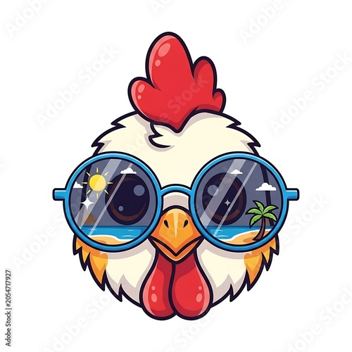 Cartoon illustration of a cheerful heart with glasses and headphones.