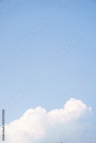 Fotografía Majestic white cloud filling left frame against a serene pale blue sky backdrop
