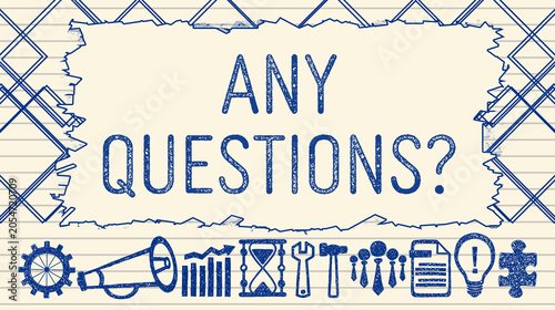 Fotografía Any Questions Ball Pen Texture Business Symbols Row Bottom Box Text