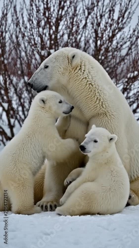 polar bears in the snow