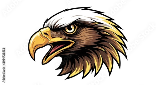 Close-up portrait of a majestic golden eagle head.
