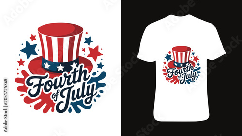 Patriotic fourth of july t shirt design with american hat