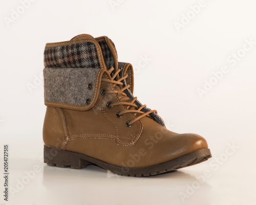 Girls brown leather fashion boots