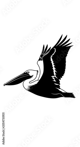 Black silhouette of a soaring eagle against white background.