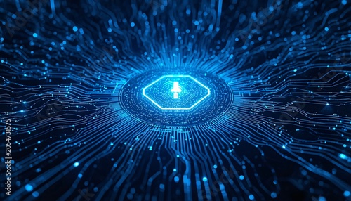 AI Financial Supercomputer Core Processing Global Market Data, Advanced Economic Simulation System, Institutional Finance Technology Concept, Minimal Futuristic Background
