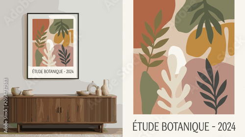 Vintage Botanical Artwork Interior Decor.