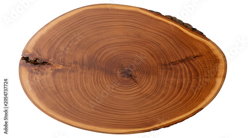 Natural wood log slice with texture and grain material woodworking carpentry hardwood forestry construction close-up