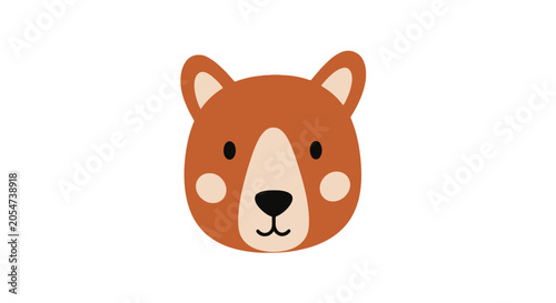 Photos Adorable brown bear face portrait with rosy cheeks