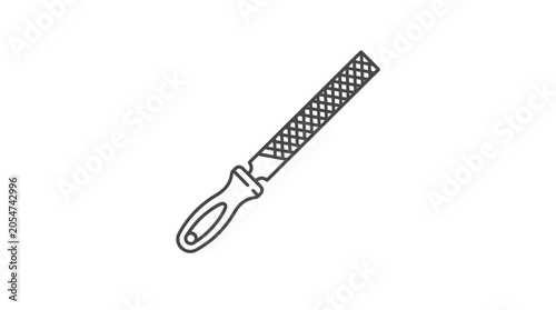 Fotografía Manual rasp file tool icon for carpentry work