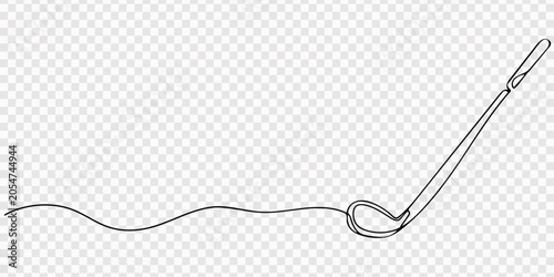 Bild auf Leinwand Continuous one line drawing of a golf club hitting a ball, Golf club head drawn