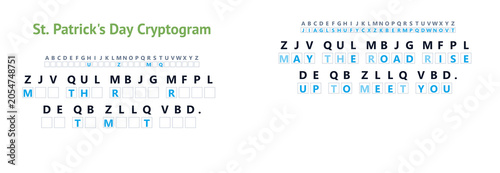 Canvas Print St. Patrick’s Day cryptogram puzzle with uplifting quote