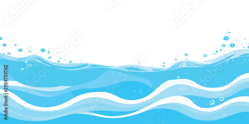 Vászonkép Abstract blue water wave splash background vector illustration