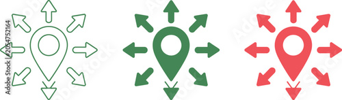 Принти на полотні GPS movement symbol, reposition map pin icon representing navigation location services and route tracking indicator