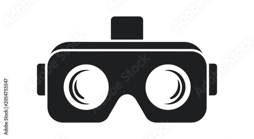 Virtual reality headset icon silhouette goggles technology