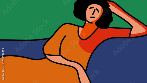 Foto localization of pain in angina pectoris, color vector illustration