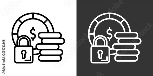Fixed Income Black And White Multiple Style Icon Set Collection Pack Vector Illustration 