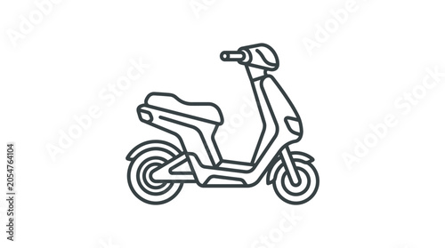 Fotografie Modern electric moped scooter line art icon.