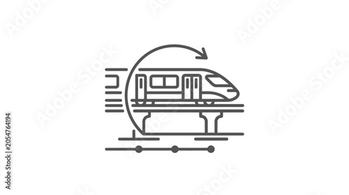 Fotografie Circular route train icon with returning arrow.