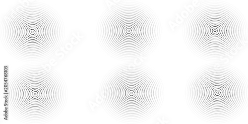 halftone dot abstract background. black circle lines pattern. Futuristic technology concept. Suit for cover, poster, banner, brochure, header, website