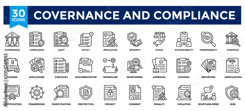 Фотография Governance and compliance icon collection