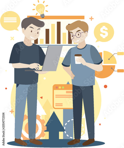 Public service illustration and business concept