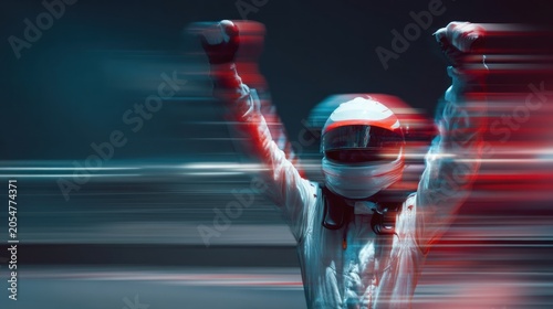 Winner racing celebration