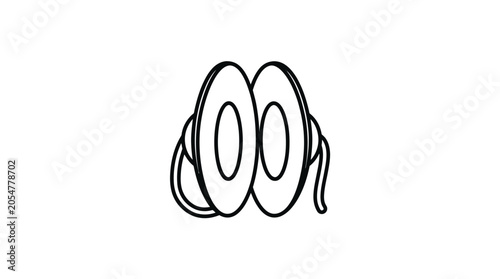 Foto Hand cymbals manjeera percussion instrument line art.