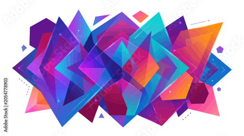 Foto Vibrant crystalline geometric pattern with overlapping shapes