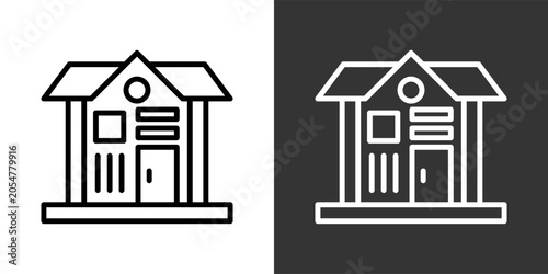 Obraz na płótnie Estate Black And White Multiple Style Icon Set Collection Pack Vector Illustrati