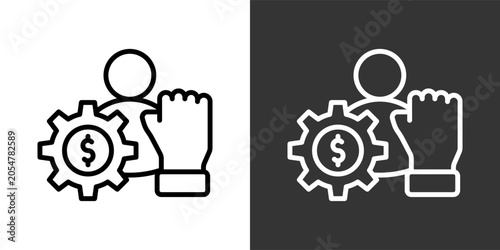 Bild auf Leinwand Entrepreneurial Spirit Black And White Multiple Style Icon Set Collection Pack V