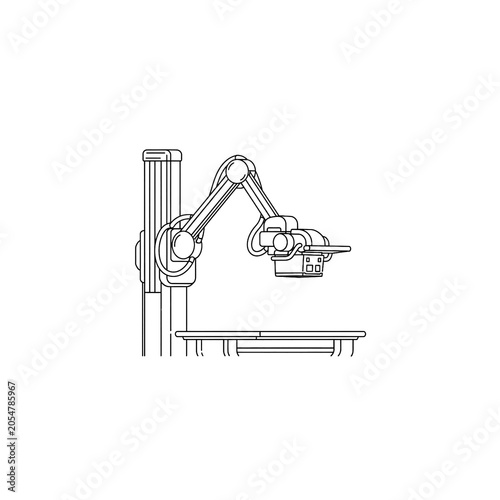 Digital X-ray Machine with Arm Transparent PNG, Radiology Imaging Equipment Isolated, Hospital Diagnostic Device