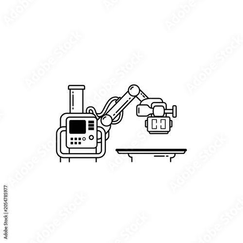 Digital X-ray Machine with Arm Transparent PNG, Radiology Imaging Equipment Isolated, Hospital Diagnostic Device