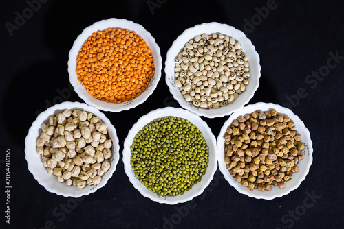 Photography nutritious legume variety in serving bowls representing wholesome food and prote