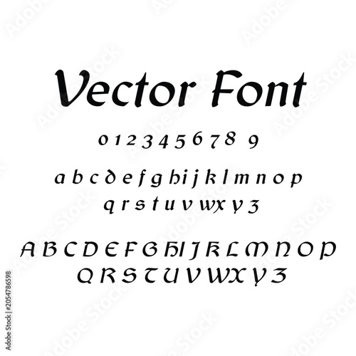 Vintage Celtic Style Typography Alphabet Vector Set