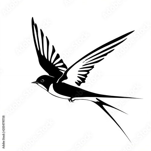 Swallow Bird Stencil Silhouette
