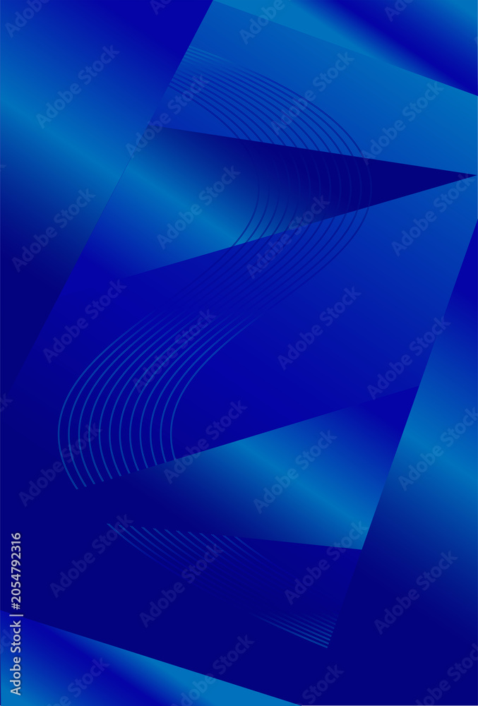 Obraz premium Art & Illustration Modern abstract blue background. Vibrant gradient shapes. Minimalist geometric design. Simple elements. Futuristic graphic. Suit for header, cover, wallpaper, presentation, banne