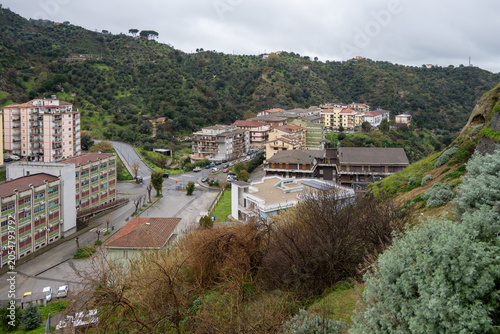 Quadro em tela Rossano hillside townscape in Calabria, Italy