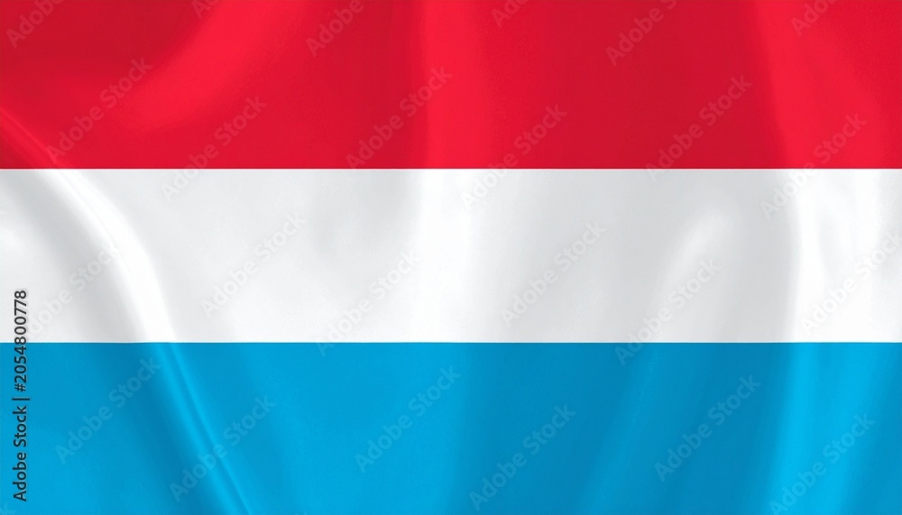 Obraz premium Flag of Luxembourg with red white light blue horizontal stripes.