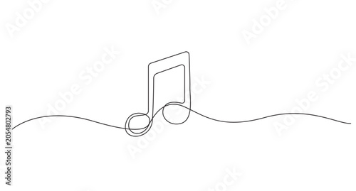 Music Notes One Line Art Minimalist Continuous Line Drawing Vector